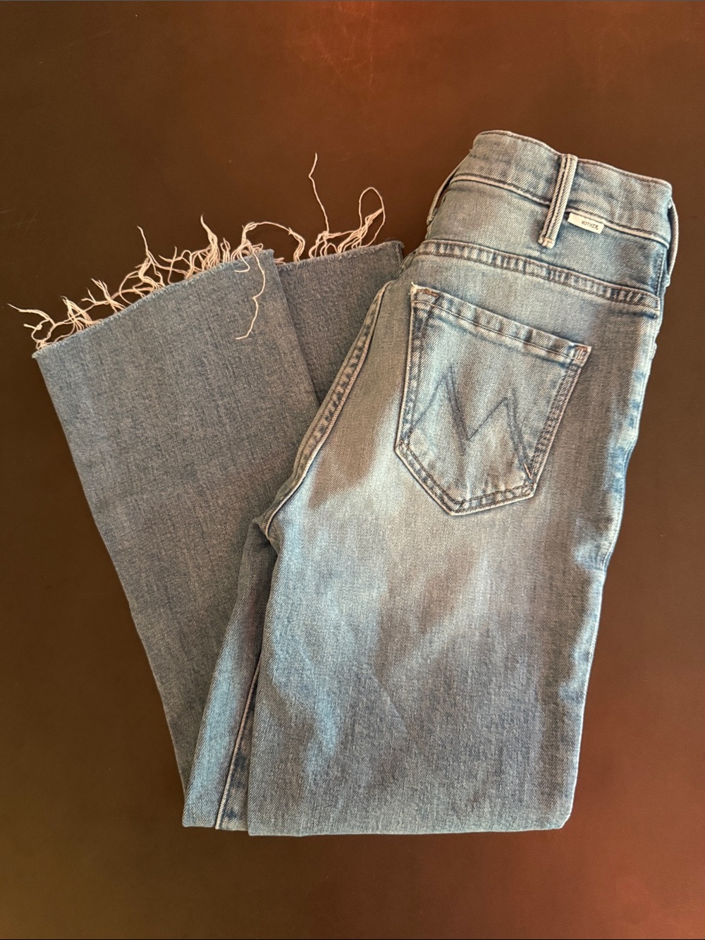 MOTHER Light Blue Frayed Hem Women’s Jeans